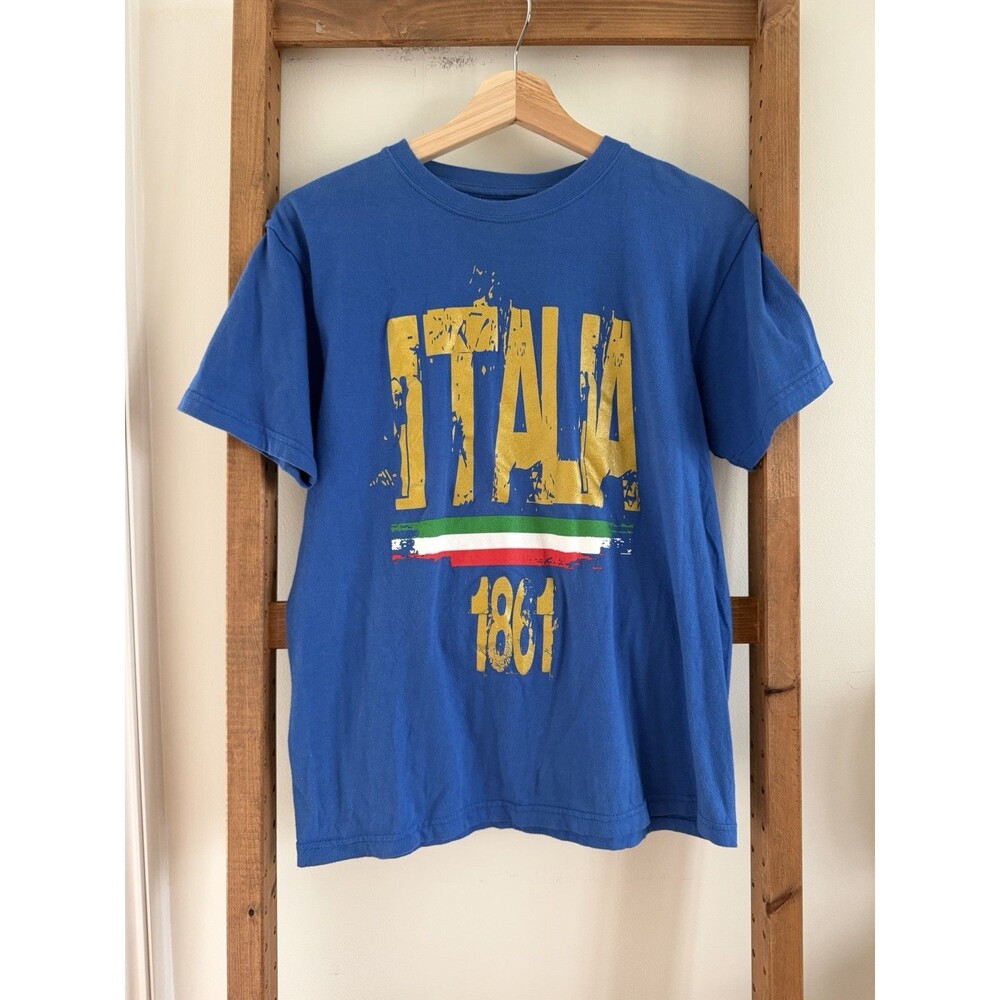 Puma Italy 1861 Graphic T-Shirt Men’s Small Blue Italian Flag Soccer Football